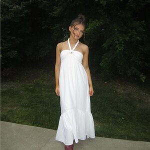 White Halter Maxi Dress - Classic Summer Dress